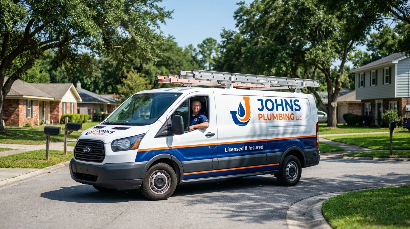 Johns Plumbing LLC service van in Orange City, FL